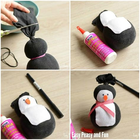 Sock Penguin, Penguin Crafts, Penguin Craft, Sock Snowman, Diy Socks, Sock Crafts, Winter Crafts For Kids, Christmas Things, Sock Animals