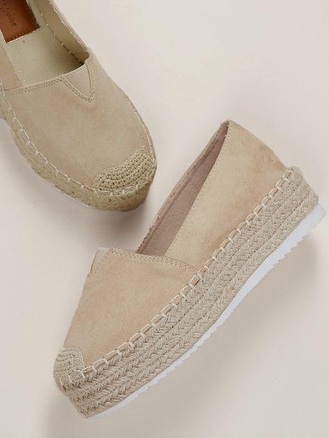 Customized Shoes, Women Wedges, Faux Fur Slippers, Pearl Decor, Womens Wedges, Flat Espadrilles, Shein Style, Flat Espadrille, Pop Fashion