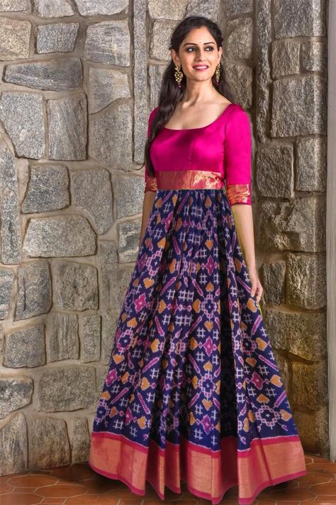 Full Frock, Stylish Nail Art, Minnie Dress, Ikkat Dresses, Simple Frock Design, Designer Anarkali Dresses, Lehenga Saree Design, Long Frock Designs, Bandhani Dress