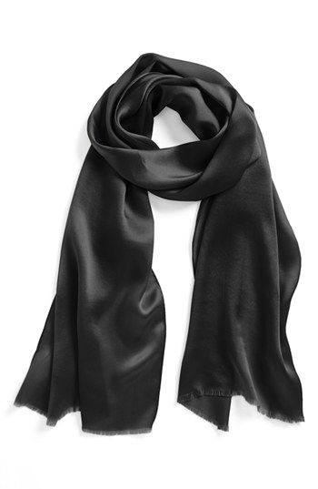 $58, Silk Scarf Black One Size One Size by Echo. Sold by Nordstrom. Click for more info: http://lookastic.com/women/shop_items/155072/redirect Trendy Scarves, Black Silk Scarf, Blanket Scarves, Silk Headscarf, Elegance Style, Black Scarf, Man Up, Blanket Scarf, Silk Scarves