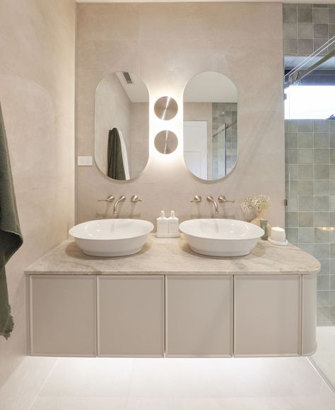 Block Bathrooms, The Block Bathroom, Bathrooms 2024, The Block Australia, 2024 Bathroom, Outdoor Renovation, Shaving Cabinet, Beaumont Tiles, Master Ensuite