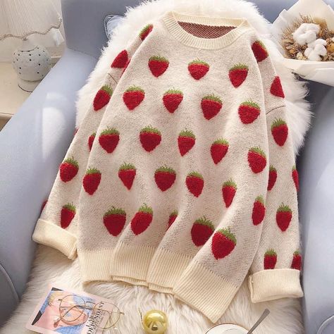 Cute Sweaters Aesthetic, Strawberry Clothing, Stylish Dress Designs, Dolce E Gabbana, Cute Sweaters, Kawaii Clothes, Really Cute Outfits, Dream Clothes, Stylish Dresses