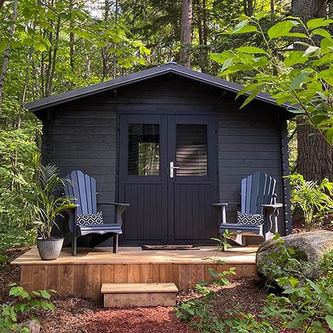 Bunkie Life, Bunkie Ideas, Cubic Mini Wood Stove, Summer Cabins, Summer Cabin, Roof Beam, House Shed, Guest Cabin, Cabin Kits