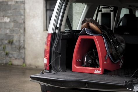 Welcome to the Rolltack multi-purpose Saddle Trolley which doubles as a Car Saddle Rack. It comes with a Built In Mounting Block and in a range of vibrant colours. Diy Saddle Rack, Barrel Racing Tips, Saddle Stand, Saddle Rack, Equestrian Problems, Barn Animals, Horse Training Tips, Western Horse Tack, Barrel Horse