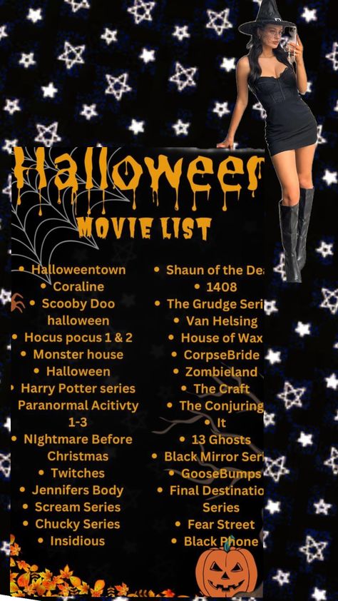 movies to watch on Halloween #haloween#scary Movies To Watch On Halloween, Scream Series, Halloween Episodes, The Grudge, Monster House, Jennifer's Body, Harry Potter Series, Halloween Movies, Movie List