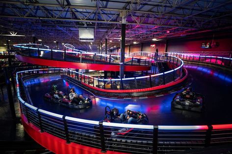 Massive indoor go-kart facility reopens in N.J. after 6 months of renovations - nj.com Go Karting Aesthetic, Abc Dates, Indoor Go Kart Racing, Indoor Karting, Go Kart Track, Go Kart Party, Karting Track, Go Karting, Go Kart Tracks