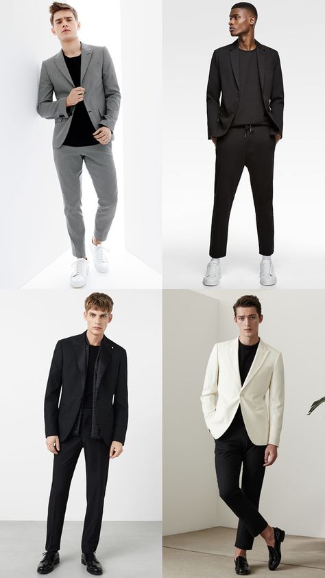 5 Excellent Ways To Wear Your Favourite Black T-Shirt Black Shirt Blazer Outfit Men, All Black Minimalist Outfit Men, Black White Outfit Men, Classic Formal Outfit Men, Black Blazer Outfit Men, Black Shirt Outfit Men, Terno Slim, Blazer Outfits Men, Smart Casual Dress