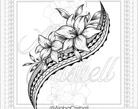 Fijian Tattoo Women, Islander Tattoos, Māori Designs, Fiji Tattoo, Poly Tattoo, Tropical Flower Tattoos, Matching Bff Tattoos, Polynesian Tattoos Women, Hawaii Tattoos