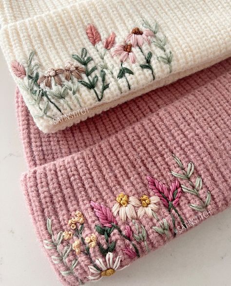 ln honor of beanie season coming to an end, here’s a details shot of the last beanie collection 😍 #beanieseason #floralembroidery #flowerembroidery #beaniestyle #cutegift #beaniehat #embroidery Beginner Crochet Patterns Free, Easy Crochet Ideas, Beginner Crochet Patterns, Clothes Embroidery Diy, Crochet Patterns Free, Hand Embroidery Projects, Pola Sulam, Beginner Crochet, Embroidery Gifts