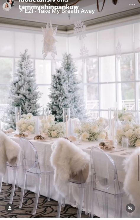 Woodsy Winter Wonderland Party, Winter Gala Design, Winter Wonderland Bridal Shower Decor, Winter Wonderland Place Setting, Bridal Shower Ideas Winter Themed, Enchanted Winter Wonderland, Winter Wonderland Brunch Party Ideas, Winter Forest Theme Party, Winter Wonderland Tablescape Ideas