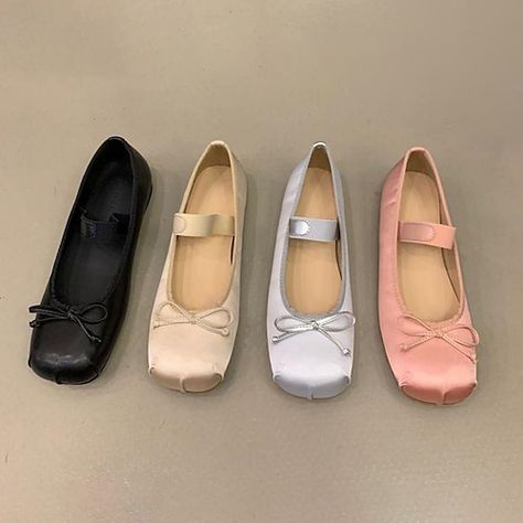 Soft Loafers, Satin Ballet Flats, Zapatos Mary Jane, Summer Flats, Satin Color, Mary Jane Flats, Shoes Woman, Satin Silk, Ballerina Flats