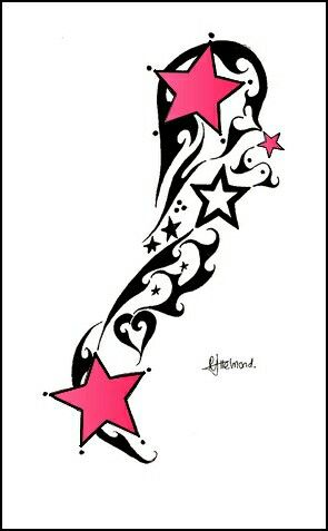 Stars And Swirls, Sharpie Tattoos, Star Tattoo Designs, Music Tattoo Designs, Purple Star, Star Tattoo, Cocoppa Wallpaper, Girly Tattoos, Half Sleeve Tattoo