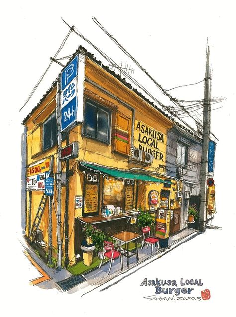 Sketch Painting Ideas, Cotman Watercolor, Coloring Aesthetic, Perspective Drawing Architecture, Building Sketch, Watercolor Architecture, Building Illustration, Architecture Design Sketch, Isometric Art