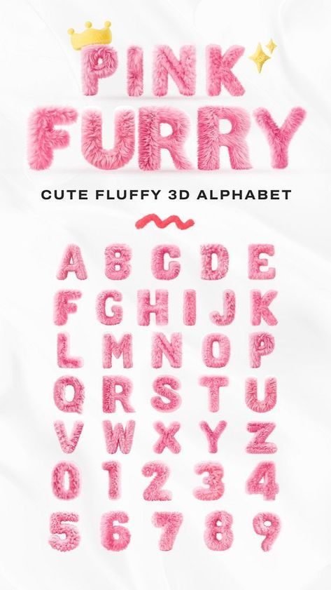 Showcase your sweet and whimsical projects with these charming 3D alphabet letters.

Fluffy and vibrant in soft pink, this set of letters is perfect for crafting eye-catching Pinterest banners, social media graphics, or adding a touch of playful texture to your designs. 



These adorable letters leap off the page with their three-dimensional design, adding instant visual interest and a playful personality to any project.  
.#SocialMediaFonts #TypographyTrends #CreativeFonts #FontInspiration #DesignResources Pink Letters Alphabet, Graphic Alphabet, Girly Graphic Design, Pinterest Banner, Magic Font, Lettering Styles Alphabet, 3d Alphabet, Business Presentation Templates, Font Alphabet