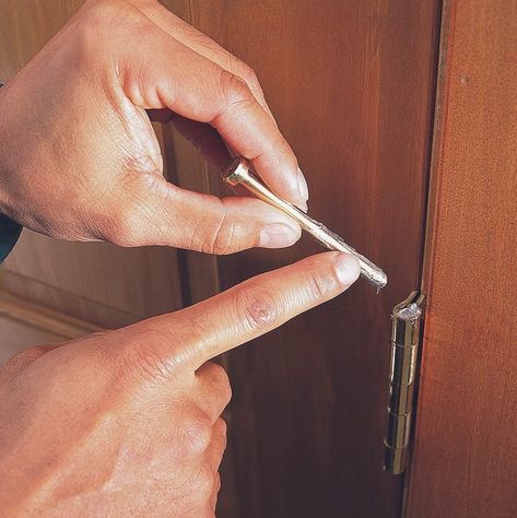 How to Silence a Squeaking Hinge (DIY) | The Family Handyman Squeaky Door Hinges, Hinges Diy, Squeaky Door, The Family Handyman, Hinge Pin, Petroleum Jelly, Cleaning Gadgets, What To Use, Family Handyman