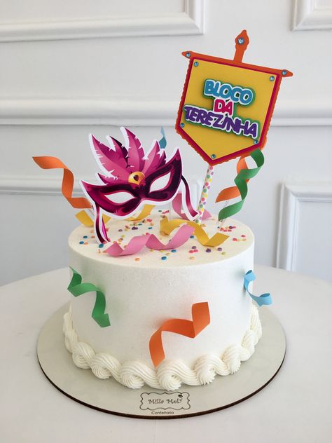 Chantininho e folia nesse bolinho ! #confeitariacomamor #confeitaria #chantilly #chantininho #bolo Carnaval Cake Ideas, Carnival Themes, Carnival Party, Baby Cake, Themed Cakes, Bday Party, Mardi Gras, Carnival, Birthday Party