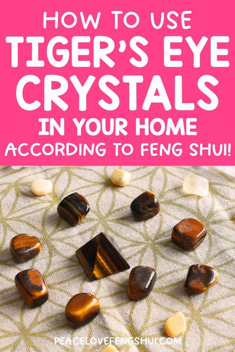 tiger's eye crystal placement according to feng shui. feng shui meaning of tiger's eye. how to use tiger's eye crystals in your home for good feng shui! Crystals For Wealth, Eye Crystals, Tiger's Eye Crystal, Feng Shui Crystals, Eye Meaning, Feng Shui Tips, Tiger Eye Crystal, Crystal Healing Stones, Crystal Meanings