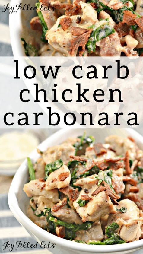 Chicken Carbonara Keto, Healthy Chicken Carbonara, Carbonara Recept, Chicken Carbonara Recipe, Chicken Carbonara, Boiled Egg Diet Plan, Joy Filled Eats, Carbonara Recipe, Carb Dinner