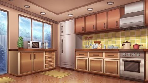 Anime Houses, Kitchen Background, Anime House, Anime Places, Episode Interactive Backgrounds, Episode Backgrounds, Scenery Background, Living Room Background, Anime Room