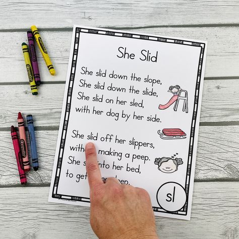 Blends Poems For Shared Reading (Beginning Blends) | Mrs. McGinnis' Little Zizzers May Poems, Shared Reading Poems, First Grade Books, Beginning Blends, Types Of Poems, Reading Poems, Sight Word Books, Phonics Free, First Grade Phonics