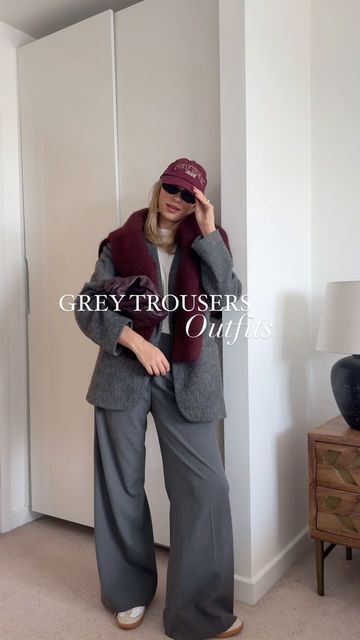 Mia Luckie on Instagram: "The perfect pair of grey trousers & their outfits   Comment SHOP below for a link to these trousers straight to your DMs https://liketk.it/4TFUn  #officeoutfits #casualoutfits #greytrousers #outfits" Grey Trousers Outfit Winter, Grey Slacks Outfit Women, Grey Trousers Outfit Women, Trousers Outfit Winter, Grey Trousers Outfit, Slacks Outfit, Trousers Outfit, Grey Slacks, Trouser Outfit