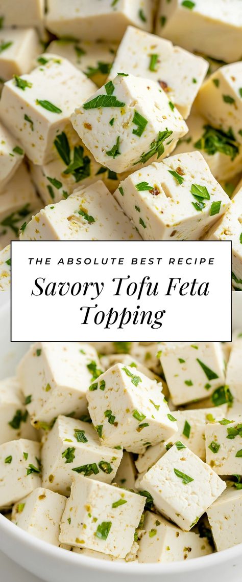 Image for Savory Tofu Feta Topping Feta Mousse, Feta Spread, Easy Tofu, Tofu Feta, Dairy Free Alternatives, Tofu Recipes, Feta Cheese, Feta, Dairy Free