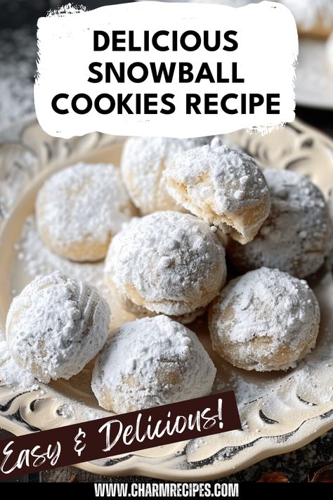 Learn how to make genuine snowball cookies! These delightful treats, known for their crumbly texture and sugary coating, are perfect for holiday gatherings and winter celebrations. Often called Russian Tea Cakes or Mexican Wedding Cookies, these little confections will melt in your mouth with every bite. Let your creativity shine by adding different nuts or flavors to the mix. This easy snowball cookies recipe is sure to become a favorite dessert that brings warmth to chilly days. Ideal for cookies exchanges or as a comforting homemade gift. Classic Snowball Cookies, Russian Teacakes, Pecan Snowballs, Pecan Snowball Cookies, Cookies Video, Snowball Cookie Recipe, Russian Tea Cake, Mexican Wedding Cookies, Buttery Shortbread Cookies