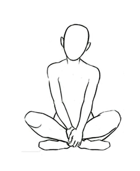 Sitting Criss Cross Poses Kneeling, Drawing Poses, A Drawing, In The Middle, The Middle, Yoga