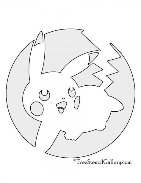 Pokemon - Pikachu Stencil 04 Pikachu Stencil, Pikachu Pumpkin Stencil, Pikachu Pumpkin Carving, Pokemon Pumpkin Carving, Pokemon Pumpkin Stencils, Pokemon Stencils, Pikachu Pumpkin, Printable Pumpkin Carving Stencils, Pokemon Pumpkin