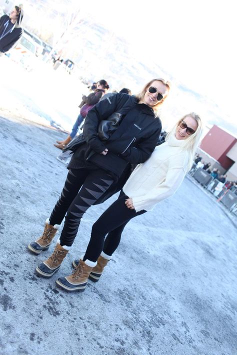 Park City chic in SOREL boots Sorel Winter Carnival Boots Outfit, Winter Boots Outfits Snow, Sorel Joan Of Arctic Boots Outfit, Sundance Outfits, Joan Of Arctic Boots Outfit, Sorel Caribou Boots Outfit, Sorel Boots Outfit Winter, Sorel Boots Outfit, Snow Boots Outfit