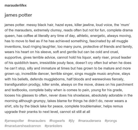 James Potter Imagines, James Potter Tumblr, James Potter Kinnie Bingo, James Potter Core, James Potter Headcanons, Harry James Potter Headcanon, Desi James Potter, James Potter Red Converse, James Potter Headcannons