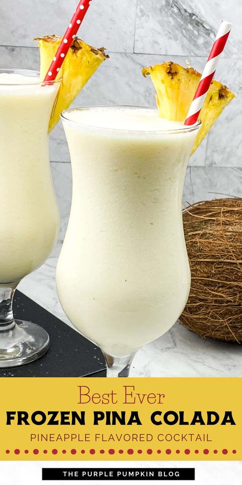 Piña Colada has to be the ultimate, original taste of summer and Frozen Piña Colada just takes it to a whole new level of refreshment and satisfaction! It's an easy cocktail to make using frozen pineapple chunks, blended with pineapple juice, coconut cream, and rum. One sip and you will be transported to a sandy beach somewhere in the Caribbean! Pina Colada Mocktail, Frozen Pina Colada, Pina Colada Recipe, Pina Coladas, Perfect Summer Drink, Monk Fruit, Signature Cocktails, Unsweetened Coconut Milk, Frozen Cocktails