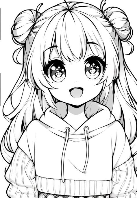 Cute Girl Coloring Pages, Cute Anime Coloring Pages, Anime Colouring, Coloring Pages Anime, Girl Coloring Pages, Anime Coloring Pages, Coloring Anime, Manga Coloring Book