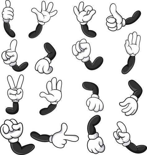 Cartoon Legs, Hand Gesture Drawing, Cartoon Gloves, Cartoon Hands, Gloved Hands, Doodle People, Drawing Sheet, Hand Drawing Reference, Funny Character