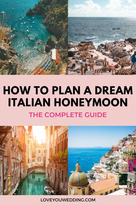 Planning your dream Italian honeymoon? We've got everything you need for the perfect Italy honeymoon itinerary! Explore stunning destinations like Lake Como, Positano, the Amalfi Coast, and Capri. Our Italy honeymoon guide covers it all to help you plan your dream getaway. Honeymoon destination ideas included! Italy Honeymoon Itinerary, Us Honeymoon Destinations, Italian Honeymoon, Honeymoon Itinerary, All Inclusive Honeymoon, Europe Honeymoon, Beach Honeymoon Destinations, Italy Honeymoon, Honeymoon Destination Ideas