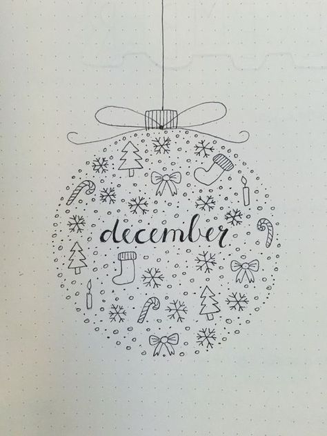 December Title Page Bullet Journal, December Title Page, December Title, December Lettering, December Bujo, Bullet Journal Christmas, Bullet Journal Titles, December Bullet Journal, Bullet Journal Monthly Spread