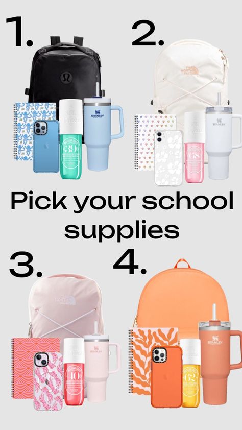 Summer Bag Essentials, Preppy School Bag, Middle School Supplies, Middle School Essentials, School Backpack Essentials, Preppy School Supplies, Middle School Life, Shuffles Preppy, Pretty School Supplies