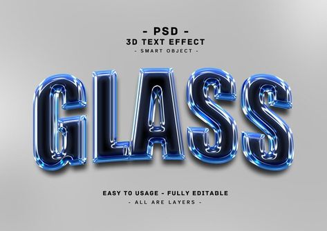 Blue glass 3d editable text effect | Premium Psd #Freepik #psd #3d-text #3d-logo-mockup #3d-glass #3d-text-style 3d Text Design, 3d Font, 3d Text Effect, 3d Text, Logo Mockup, Text Effect, 3d Logo, Text On Photo, Text Logo