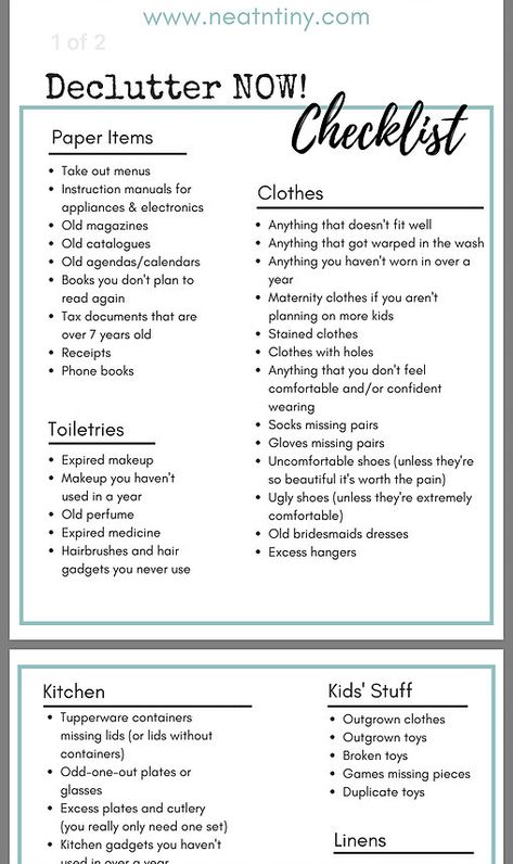 Downsizing Checklist, Declutter Minimalist, Minimalist Interior Design Style, Declutter List, Housekeeping Business, Bedroom Declutter, Cleaning Lists, Home Declutter, Things To Declutter