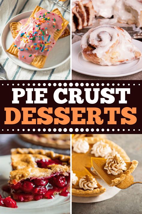 From turnovers to pumpkin pies to Pop-Tarts, there are pie crust desserts for everyone! Use up your extra pie crust with one of these scrumptious, easy treats. Desserts Made With Pie Crust, Refrigerated Pie Crust Ideas, Recipes Using Refrigerated Pie Crust, Pie Crust Uses Pre Made, Ways To Use Pie Crust, Pre Made Pie Crust Recipes, What To Make With Pie Crust Ideas, Pie Crust Desserts Things To Make With, Pie Dough Desserts