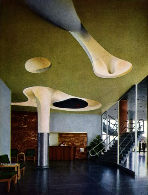 Fluid Ceiling Design, St Louis Art Museum, St Louis Art, Magic Chef, Isamu Noguchi, Eero Saarinen, Vintage Interiors, Home Ceiling, Futurism