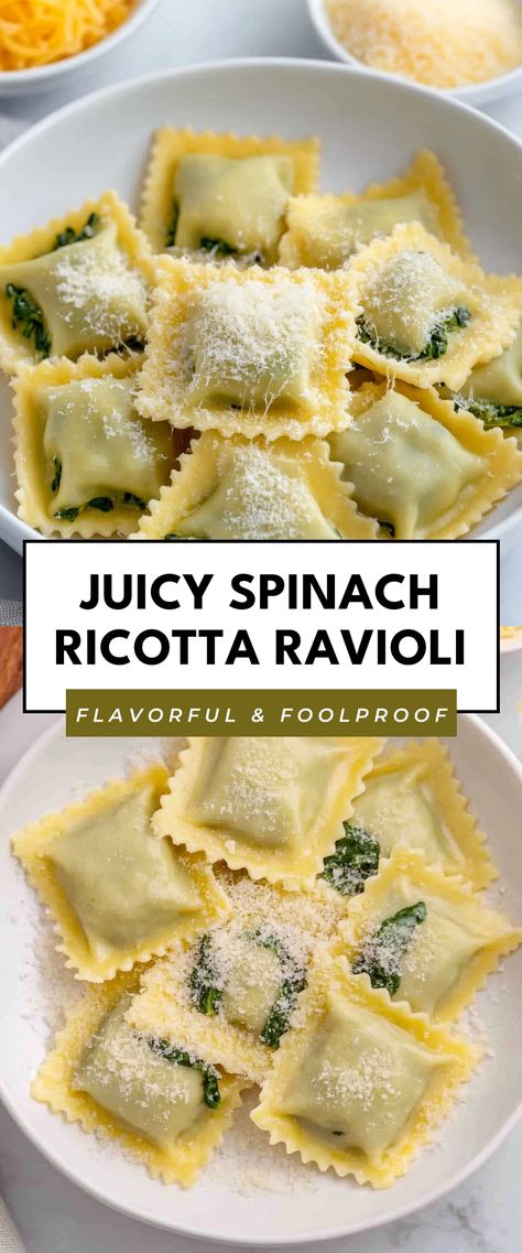 Image for Juicy Spinach Ricotta Ravioli Spinach And Ricotta Ravioli Filling, Spinach And Artichoke Ravioli, Spinach Ricotta Ravioli Recipe, Spinach And Ricotta Ravioli Recipes, Ravioli Spinach Recipe, Sauce For Spinach Ravioli, 4 Cheese Ravioli Recipe, Spinach Ravioli Filling, Stuffed Ravioli Recipes