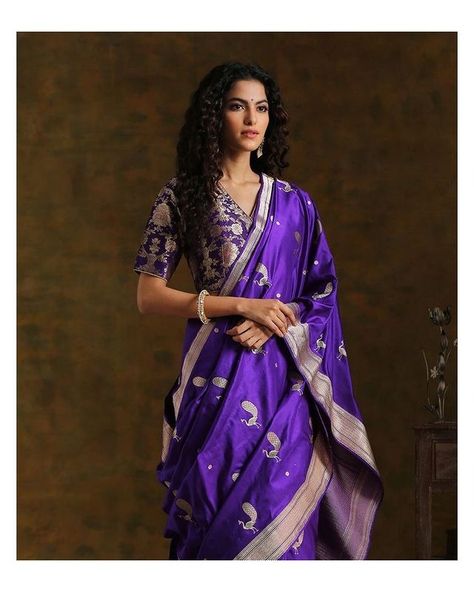 All Posts • Instagram Katan Silk Saree Blouse Design, Banaras Katan Silk Saree, Purple Banarasi Saree, Purple Silk Saree, Simple Blouses, Checks Saree, Purple Saree, Saree Banarasi, Katan Silk Saree