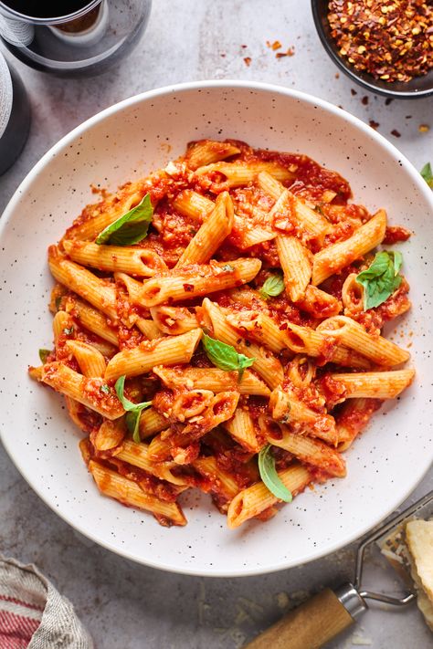 Penne Arrabiata | Olive & Mango Rice Sauce Recipes, Different Types Of Pasta, Rice Sauce, Pasta Main Dishes, Types Of Pasta, Store Cupboard, Cajun Pasta, Healthy Mummy, Easy Pasta Dishes