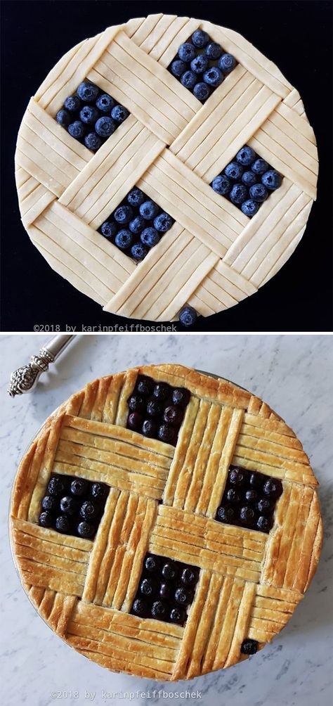 German Baker Shows Before & After Pics Of Pie Crust Designs That Look Too Good To Eat Pretty Pie Crust, Fancy Pie Crust, Pie Crust Art, Beautiful Pie Crusts, Crust Designs, Decorative Pie Crust, Pie Crust Designs, Pie Decoration, Pies Art