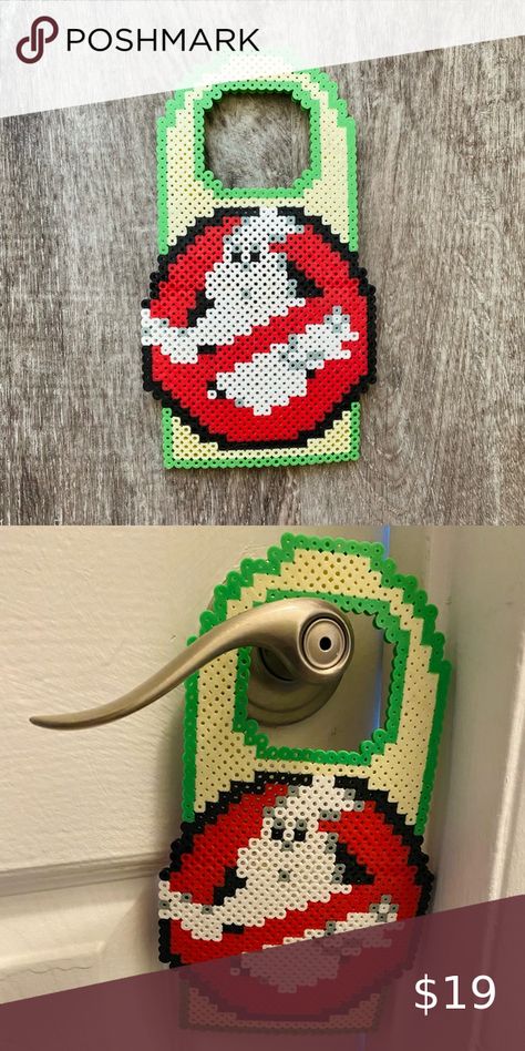 Ghost Busters doorknob perler beads retro collectible Ghost Busters, Bead Ideas, Perler Beads Designs, Perler Bead Art, Fun Diy Crafts, Fun Diy, Perler Bead, Door Knob, Ghostbusters