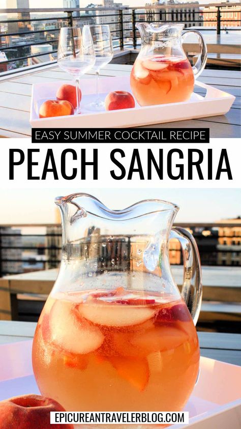 Peach Sangria Recipe: Simple Cocktail for Your Summer Party Peach Cocktail Recipe Vodka, Picnic Drinks Alcohol, Strong Sangria Recipes, Peach Sangria Recipes Easy, White Sangria Recipe Peach, Big Batch Sangria Recipe, Peach Sangria With Peach Schnapps, Educated Book, White Peach Sangria Recipe