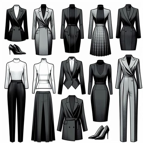 AI generated Outfits for Pure Dramatic Kibbe body type. Dramatic Kibbe Outfit, Pure Dramatic Kibbe, Pure Dramatic, Fashion Illustration Hair, Kibbe Dramatic, Illustration Inspiration, Animated Gifs, Fashion Drawing, Images Photos