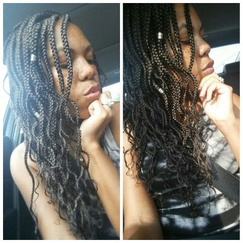 Crinkle box braids/ beach waves box braids Crinkle Box Braids, Beach Wave Braids, Loose Waves, Crochet Braids, Beach Waves, Protective Styles, Box Braids, Kids Hairstyles, Healthy Hair