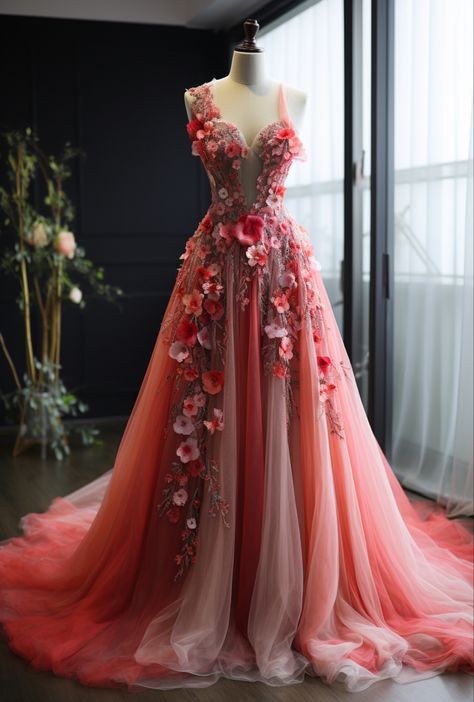 This is an AI generated photo for my DND fantasy fashion. Designs are to help build the world. Gown Dress Design, Fairy Gown, Award Show Dresses, Wedding Dresses With Flowers, Fashion Sketches Dresses, Fantasy Dresses, Dream Wedding Ideas Dresses, Fashion Illustration Dresses, Fantasy Gowns